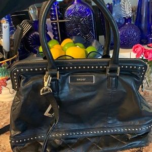 Donna Karan Soft Leather Satchel/ shoulder bag studded